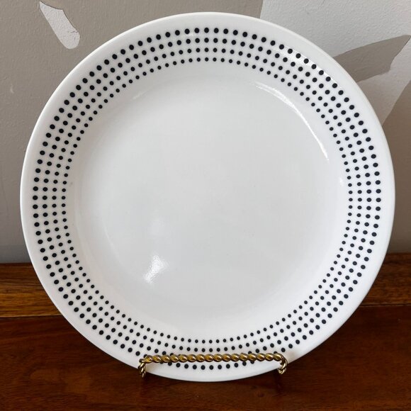 Set of 4 Corelle Bayside Dots Salad Plates Navy Blue USA 8.5" Corning Retired - Picture 3 of 7